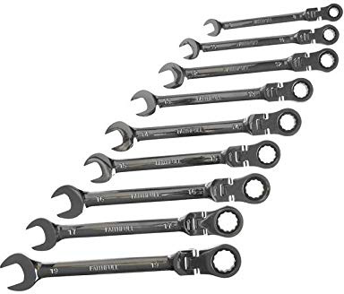 Faithfull SPARAT9S Flex Head Ratchet Combination Spanner Set (9 Pieces)