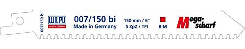 Säbelsägeblatt BIM Spezial, 150 mm,für Metall,WILPU,M-Zahnung, 5 Stück