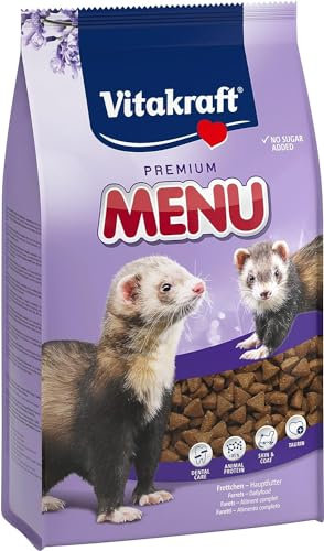 Vitakraft Premium Menü, Futter für Frettchen, mit Geflügel und Fisch, ohne Zuckerzusatz (1x 800g)