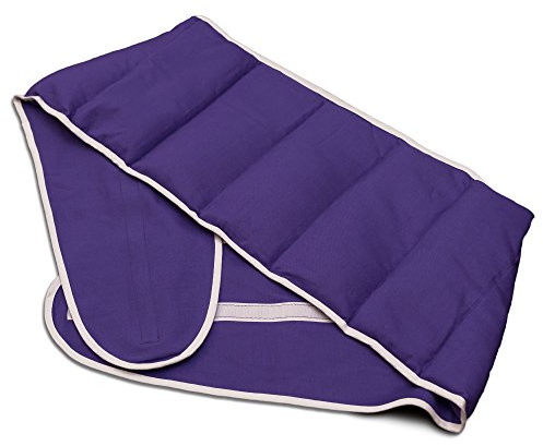 Coussin-ceinture aux graines de lin à sept compartiments avec fermeture à bande auto-agrippante - longueur environ 135cm - violet - Coussin thermique aux graines XXL - Ceinture-bouillotte
