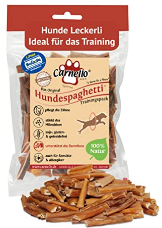 Carnello Trainingsleckerli Hunde – Hundespaghetti Training – Hunde Leckerlis, Leckereien für Hunde – Hundeleckerli getreidefrei - Wiederverschließbare Beutel (1 x 100g)