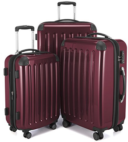 Hauptstadtkoffer Alex - 3er Kofferset - Handgepäckskoffer 55 cm, mittelgroßer Koffer 65 cm + großer Reisekoffer 75 cm, Hartschale ABS+PC, TSA, Burgund | ABS/PC-Hartschale · TSA-Zahlenschloss · Erweiterbar · 4 Rollen · Austauschbare Ersatzteile · S,M & L · Für Familien