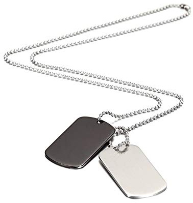 MicVivien Herren Halskette Dog Tag aus Edelstahl Fahrrad Motorradfahrer Einstellbare Kette Geschenk für Jungen Silber Schwarz