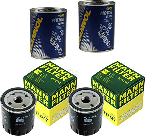 2x Original MANN Ölfilter W 712/47 + 2x SCT Motor Flush Motorspülung