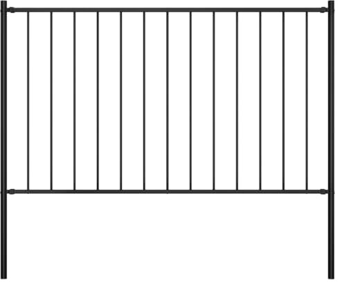 vidaXL Fence Panel Woerden with Posts Steel 1.7x1 m Black
