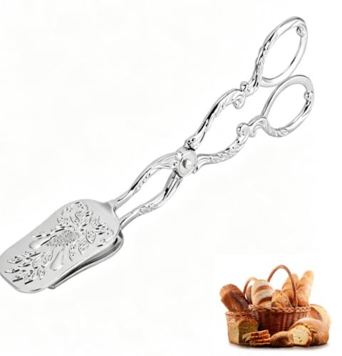 Retro Küchenzange, Edelstahl Zuckerzange, Eiswürfelzange Lebensmittel Servierzange für Hochzeit Party Candy Bar Büfett Grill, 21.5 x 11.5CM