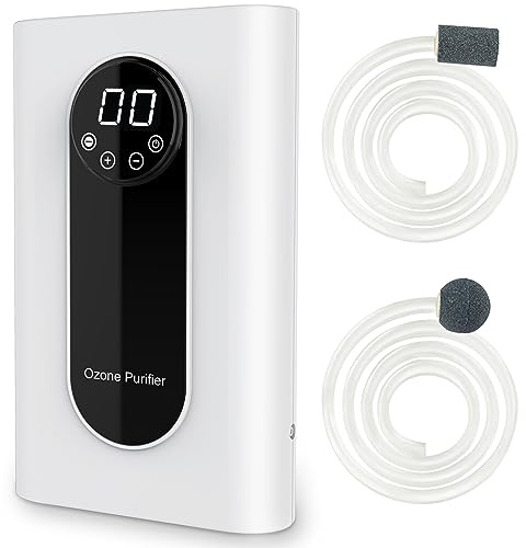 WSTA Generador de ozono portátil, máquina de ozono multiusos de 1000 mg/h para aire, agua, alimentos, hogar, oficina, caza, blanco