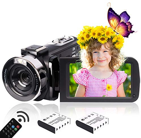 Heegomn Videocámara digital HD de 2.7 K para adolescentes/estudiantes/niños, cámara de video 2688 x 1520P principiante para YouTube Vlogging