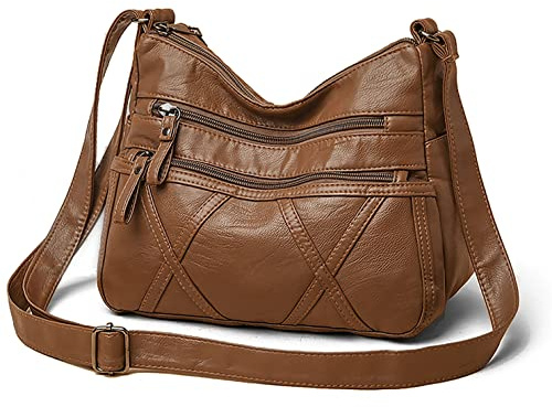 Gladdon Women’s Crossbody Bag Faux Leather Shoulder Bag Small Handbag with Adjustable Strap, Lightweight Ladies Zip Messenger Bag for Travel, Shopping, Work, Everyday Use