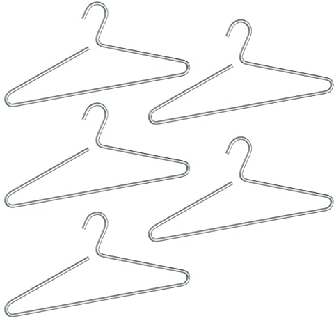 WENKO Kleiderbügel Mod. Lux, 5er Set, Garderobenbügel für Kleiderständer und Garderobe, Aluminium Bügel für Jacken & Mäntel, platzsparende Aufbewahrung im Kleiderschrank, 42 x 19 x 0,8 cm, Silber