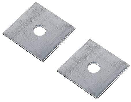 TERF® Robuste Unterlegscheiben M20 (20 mm) x 75 mm x 6 mm, verzinkter Stahl, 20 mm Innendurchmesser (Loch) x 75 mm Außendurchmesser x 6 mm Dicke, quadratische Unterlegscheiben – 2 Stück
