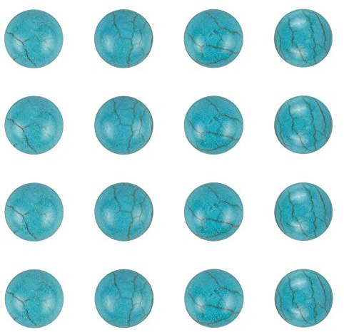 Arricraft mit ca. 100 Stk. Türkis Edelstein Cabochons, 8mm Synthetische Halbrunde Perlen Flat Back Dome Dark Cyan Edelsteine Für Die Schmuckherstellung