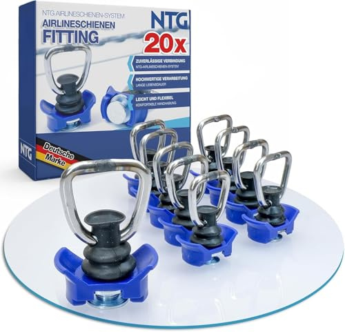 NTG Airlineschiene Fitting 900 daN - 20 STK Endbeschlag mit Verzurrösen | Robuste Zurrschiene Zubehör für sicheren Transport - LKW Anhänger Transporter Werkstatt Ladungssicherung Kfz