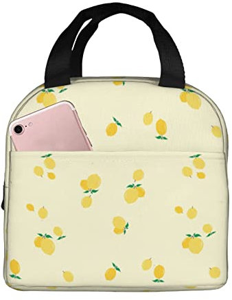 YINGD Aesthetic Lemon - Lonchera para mujer, lonchera para el trabajo, viajes, bolsa de almuerzo con aislamiento suave para niños