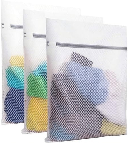 PrettyCare 3 Large (16x19inch) Mesh Laundry Bags for Delicates, Durable Honeycomb Wash Bags with Premium Zippers - Laundry Essentials Mesh Bags for Lingerie, Bras, Socks, Sweater, Travel & Organizing