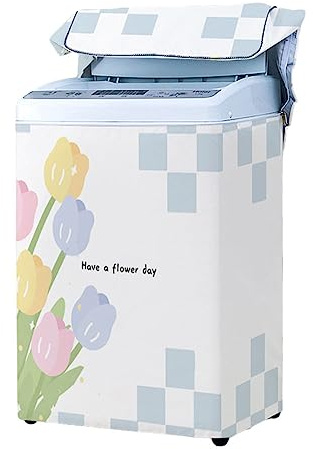 Odot Washing Machine Cover Top Load Waterproof Dustproof Sunscreen Washer Machine Dryer Protector Washer Dryer Cover for Most Top Load Washer Dryer (XL-57x95x61cm,tulip)
