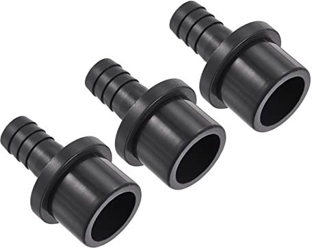 M METERXITY 3 Paquete PVC Tubo Montaje - Agua Tubo Conector, 12mm Púa Recto Tubo Junta, Aplicar a Exterior/Jardín/Piscina (OD 25mm, Negro)