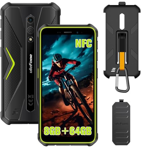Ulefone Armor X12 Pro Outdoor Handy, Android 15,Octa-Core Prozessor 8GBRAM+64GBROM, Outdoor Smartphone Ohne Vertrag, Kamera 13 MP, 5,45 Zoll HD+ Baustellenhandy, Akku4860mAh, 4GDual SIM/NFC/GPS/IP69K