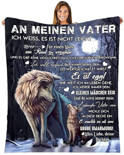 ACCZ Geschenke für Papa von Tochter, Decke Geschenke An Meine Papa, Beste Papa Geschenk, Papa Geschenk zum Weihnachten Geburtstag Muttertag, Kuscheldecke Geburtstagsgeschenke für Papa