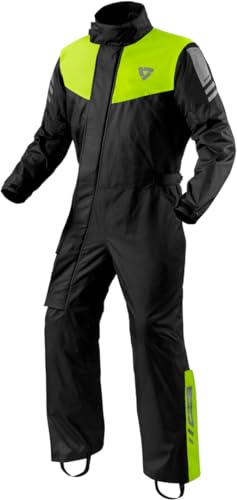 REV'IT! Revit Pacific 4 H2O 1-Teiler Motorrad Regenkombi, schwarz/gelb, M