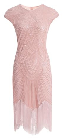 Cicano Vestidos flapper de los años 20 con lentejuelas y flecos Art Deco Roaring 20s Gatsby vestido