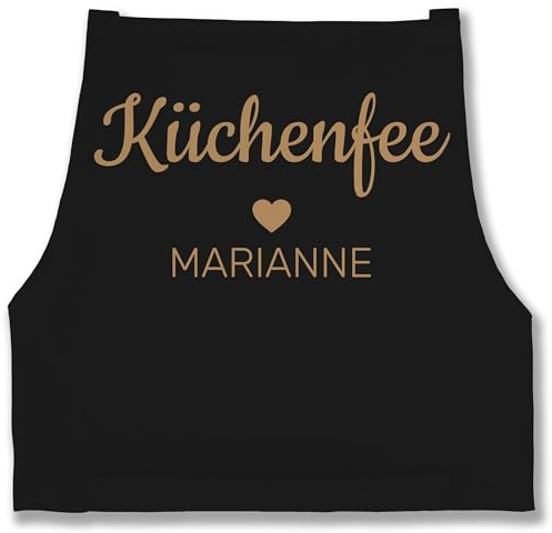 Geschenk mit Namen personalisiert by Shirtracer - Schürze - Kochschürze Damen Frauen - Küchenfee mit Name I Geschenk Köchin I Geschenk Kochen