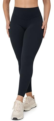 UNISSU Hugcurve No Front Seam High Waisted Workout Leggings for Women Buttery Soft Yoga Pants Gym Athletic Tights - 25'' Black Small