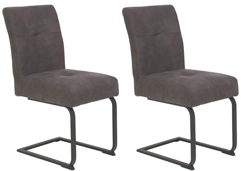 möbelando Freischwinger >Laila-I< in Vintage Anthrazit - 43x91x65 (BxHxT)