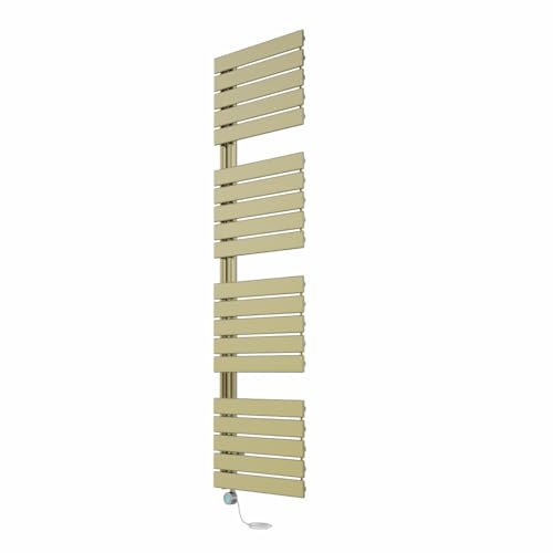 NRG LCD Display Electric Heated Towel Rail Brushed Brass 1800x500mm,1000W