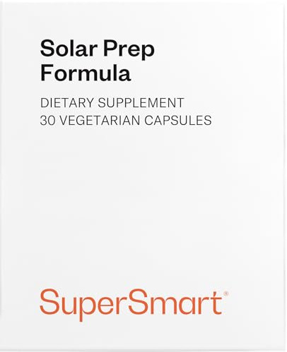 Supersmart Solar Prep Formula (Advanced Formula) - with Beta Carotene, Biotin - Skin Supplement | Gluten Free & Vegetarian Friendly - 30 Capsules