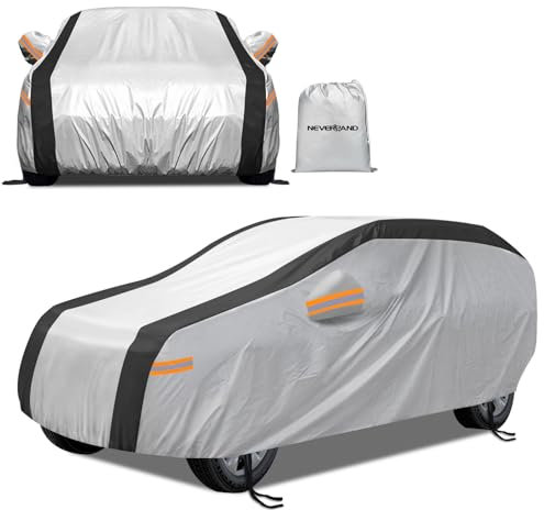 NEVERLAND Autoabdeckung Auto Abdeckplane SUV - Abdeckung Auto Winter Car Cover Autoplanen & Garagen Autogarage Schutzhülle Reflexionsdesign 210D Oxford L 485x 190x180CM