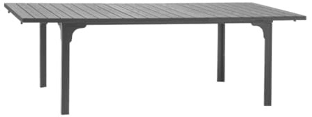 Totò Piccinni Tavolo rettangolare CILE allungabile 180/240x90x76h struttura in metallo piano in polietilene effetto legno per giardino ideale per 6 o 10 persone (Ardesia)
