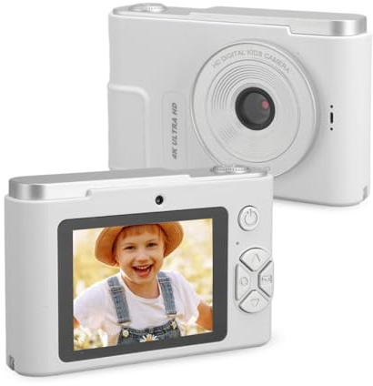 Fotocamera Digitale da 2,4 Pollici, Piccola Fotocamera da Viaggio Compatta 4K 48MP, Zoom Digitale 16X, Fotocamera per Bambini, Messa a Fuoco Automatica, Regali per Bambini,