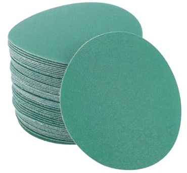 INFINAUTO Sanding Discs, 3inch 180 Grit Automotive Repair Round Hook and Loop Sandpaper Polyester Film Green, 50 Pcs
