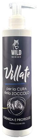 Wild Horses | Villate Gel, Lozione Detergente ed Igenizzante per la Pulizia e la Protezione del Fettone, Prodotto Pulente e Protettivo, Rimuove Impurità dallo Zoccolo, 250ml