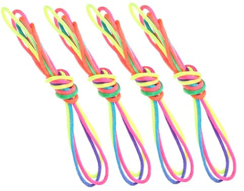 ifundom Cat Cradle Strings Finger Rope Toys for Children 1.6m Colorful Hand Game Playthings Portable Cooperative String Game 4pcs Set
