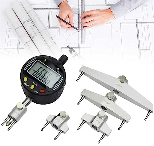 XCSCUK Digital Radius Gauge,Electronic Inside and Outside Radius Indicator,Changeable Measuring Jaws, for Industrial Processing