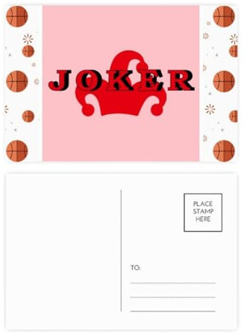 Mehrfarbiges Spielkarten-Basketball-Postkarten-Set, Dankeskarte, Versandseite, 20 Stück