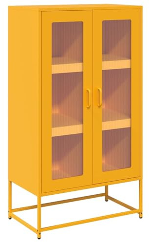 vidaXL Highboard Senfgelb 68x39x123 cm Stahl