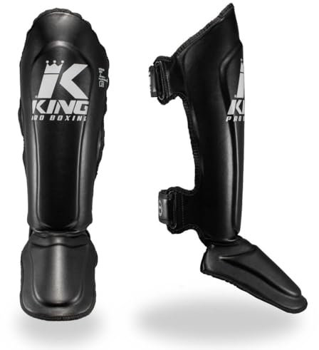 KING Pro Boxing Schienbeinschoner SGL7 Schwarz - Premium Muay Thai MMA Kickboxen Schienbeinschützer für Kickboxen & Thaiboxen (XL)