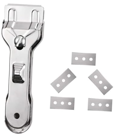 Generico Set di Raschietti per La Pulizia dei Piani Cottura 6 Pezzi Raschietto per Piano Cottura in Vetroceramica con Robusto Acciaio Inossidabile per Una Facile Pulizia