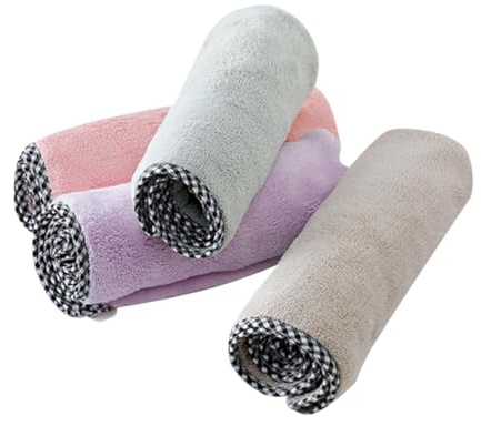 HAPINARY 4stücke Haartrocknungskappe Aus Korallenvlies Wasserabsorbierend Umwickelt Zum Trocknen Von Haaren Rosa Grün Khaki