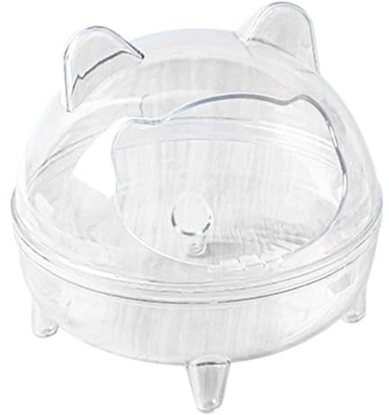 Hamster Sand Bath Box | Chinchilla Zubehör | Goldener Bär Badezimmer Volltransparentes Sichtfeld Anti-Verschütten für Rennmäuse anderes Zubehör für Kleintiere