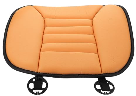 Autositzpolster aus Memory Foam mit Mesh Gewebe Orange | Atmungsaktive Ausführung, Rutschfeste Unterseite, Universelle Passform für Fahrzeug und Auto