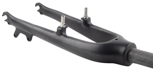 HSIRYAOHD Bikes Starre Gabeln, 28,6 mm, gerade Vordergabel, 50,8 cm, 451 V/C/Scheibenbremse, harte Gabel, Kohlefaser-Vordergabeln für Klapp-/Mountain-/Rennrad, 9 x 100 mm, QR (mattschwarz A)