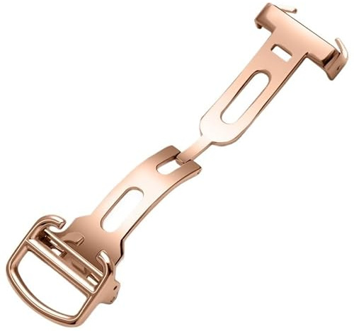 hoosouk Massive Edelstahl-Uhrenschnalle Für Cartier Ballon Bleu Und Tank Uhrenketten Zubehör(Rose gold,16mm)