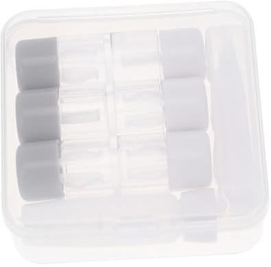 Mikinona Boîte à Lunettes en Plastique 3 Pièces avec Support de Rangement, Bouteille de Solution et Pince à Épiler, Petite et Légère pour Travail et Classe