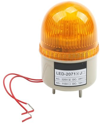DMWD DC 12V/DC24V LTE-2071 mini lampe stroboscopique for panneau de signalisation, ampoule d'avertissement d'urgence, voyant de sirène(Green No Sound,DC 12V)