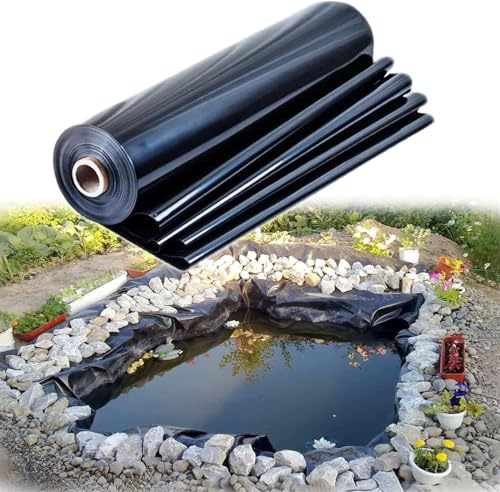Bache Bassin Exterieur Epdm, Bâche pour Bassin Grande Taille, Liner Bassin, pour Fleurs, Jardiniers, Serres, étangs, Sélection d'eau,Noir,3x15m(9.8x49ft)
