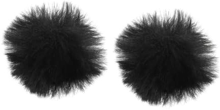 2pcs Black Plush Microphone Protective Covers for Lapel Mics | Windproof Replacement Sleeves, Stage and Bar Use, Moisture and Dirt Protection, Live Streaming Accessory